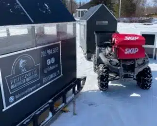 Pizza delivered right to your Lake Simcoe ice hut!